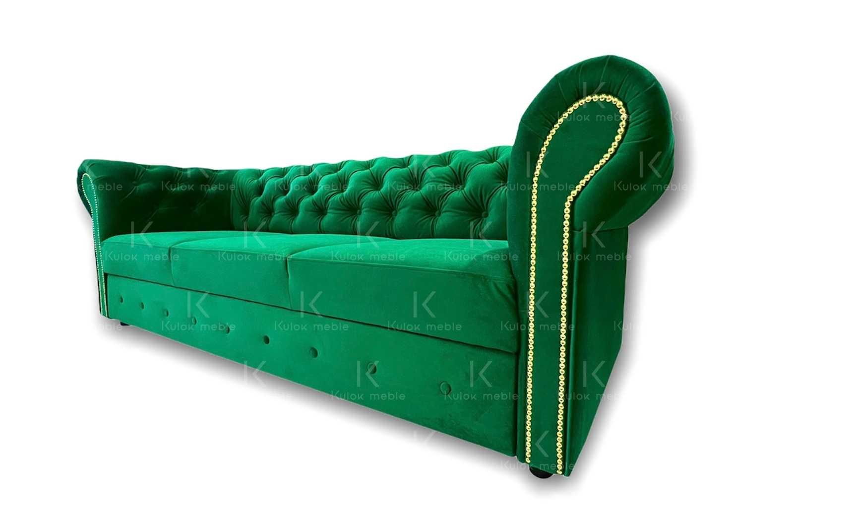 Sofa Chesterfield Berlin - rozkładana  kanapa z funkcją spania