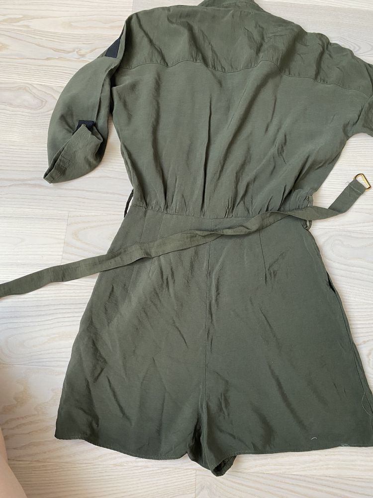 Zara S 36 khaki military kombinezon oversize