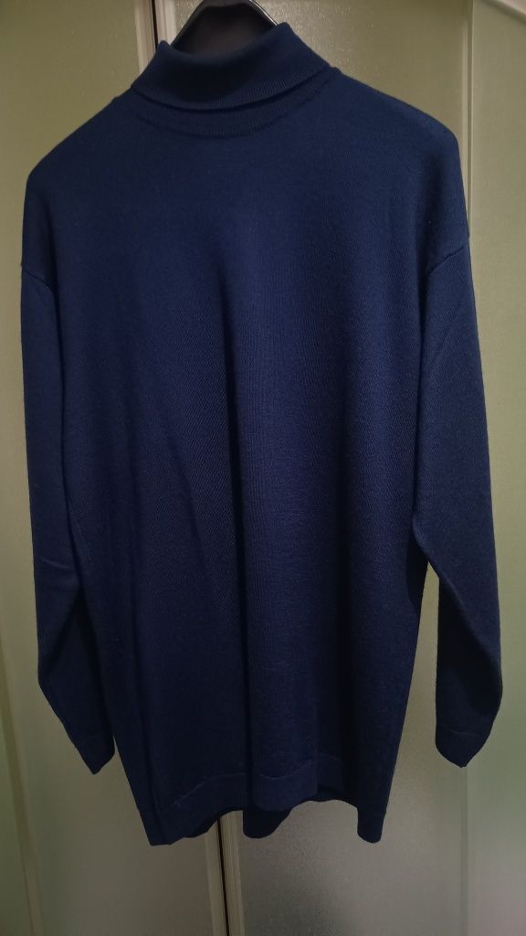 Made in Italy  Włoski sweter z golfem z wełny, 50% Merino,  L-XXXL
