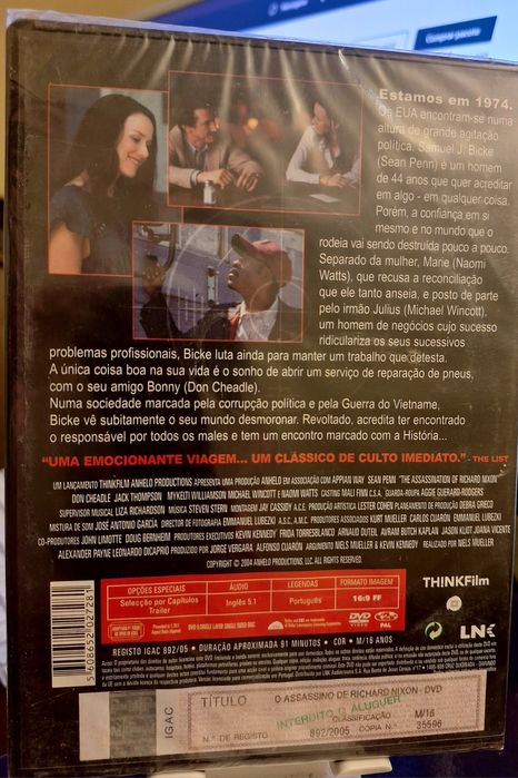 DVD O Assassíno de Richard Nixon ''Novo com Película''