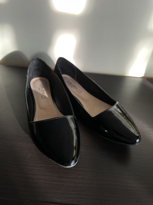 Baleriny czarne lakierowane