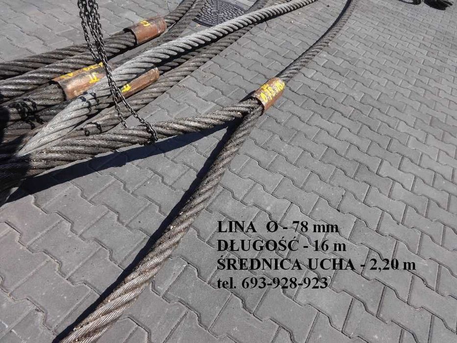 Lina stalowa do dźwigu, żurawi używane tanio sprzedam