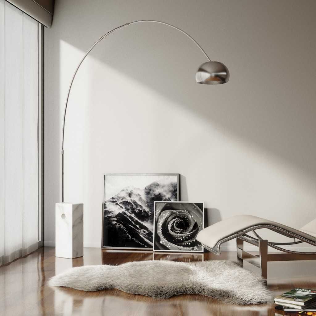 Candeeiro de pé cromado estilo Arco Achille Castiglioni