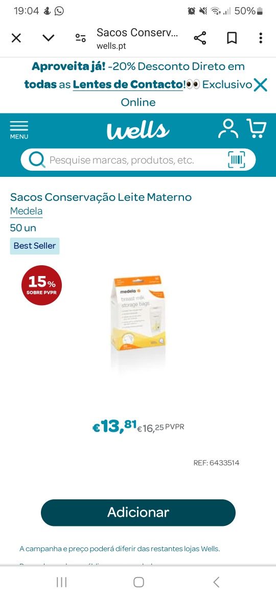 Sacos de congelamento de leite materno Medela