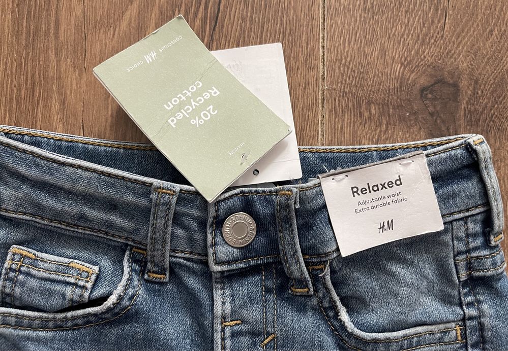 Spodnie jeansowe chłopięce H&M r. 98, dżinsy jeansy relaxed