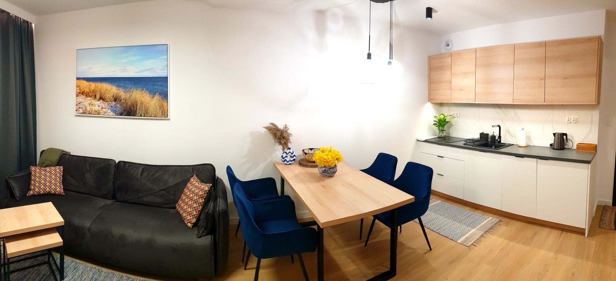 Nocleg nad morzem. Apartament z widokiem, 200m do plaży, 3.5h od Wawy,