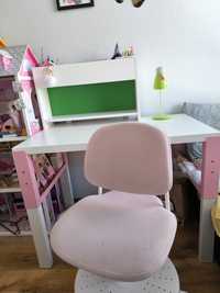 Biurko Ikea różowe + krzesło