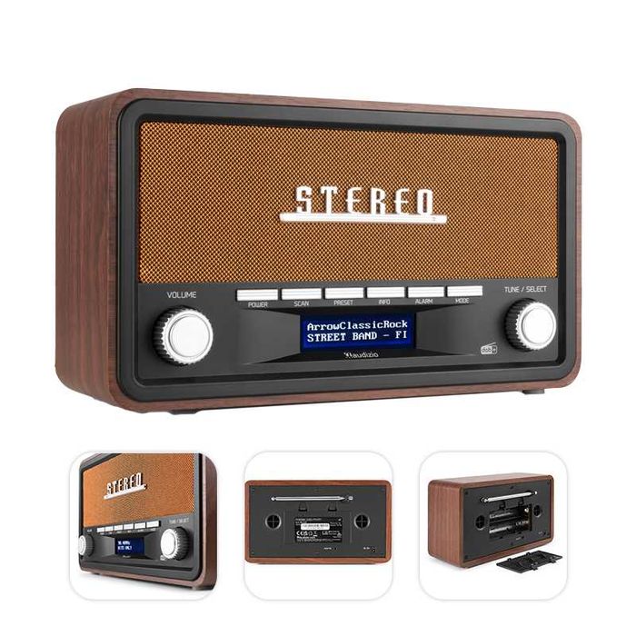 Портативний ретро стерео радіоприймач Audizio Foggia з DAB+ FM 50W