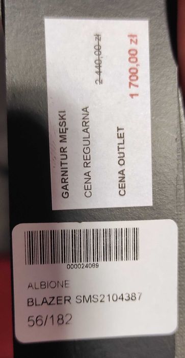 Garnitur smokingowy ślubny czarny Albione rozmiar 56/182