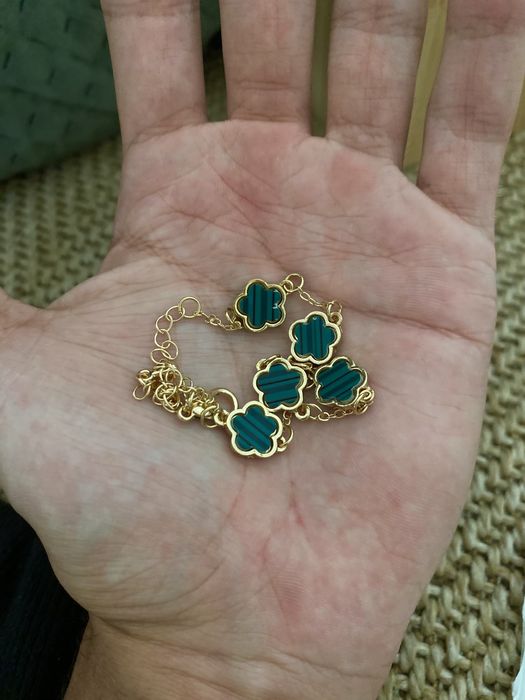 Pulseira Vintage Dourada e verde