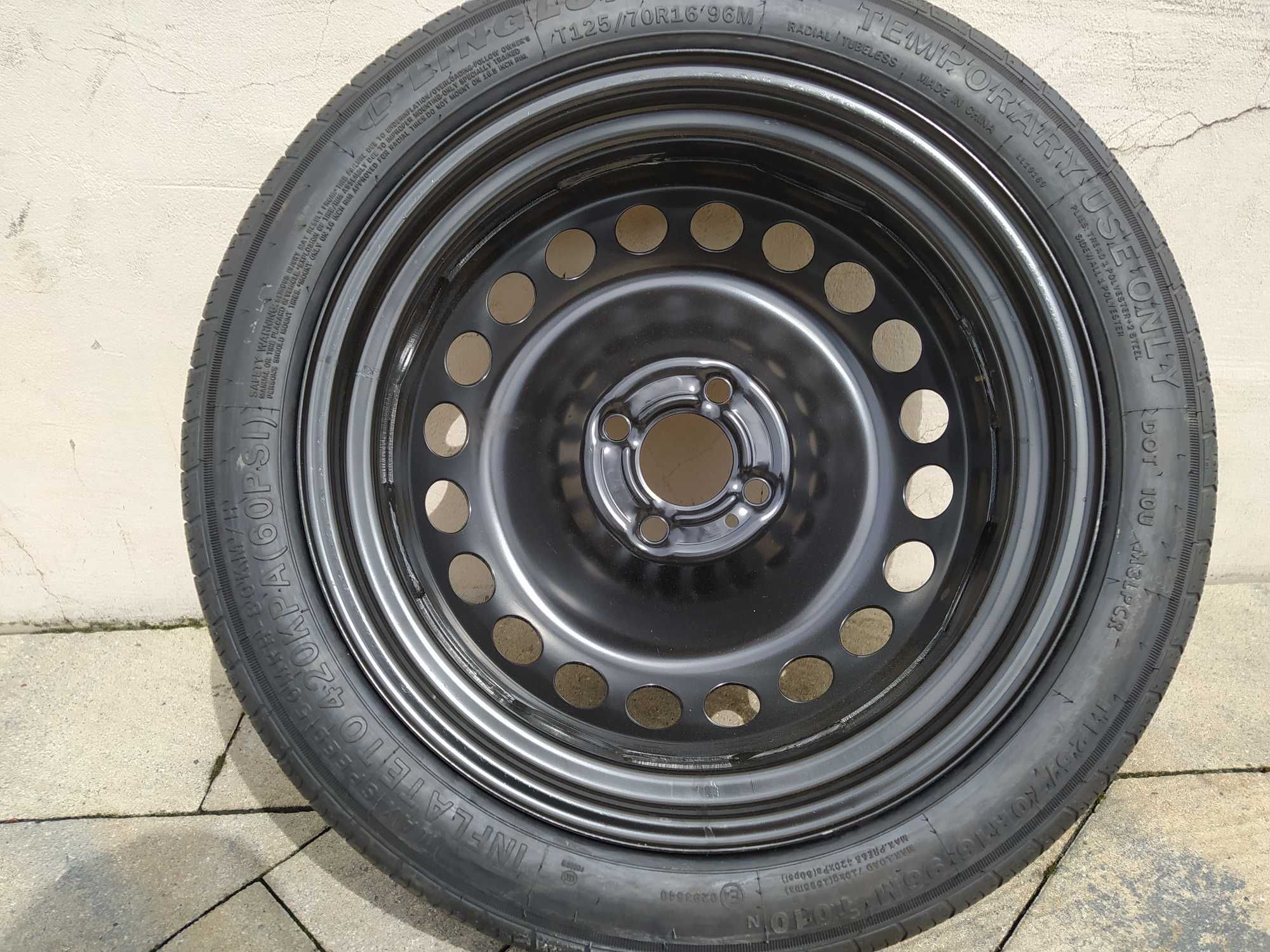 Koło dojazdowe, dojazdówka Renault Clio Nissan Dacia, 125/70R16, NOWA