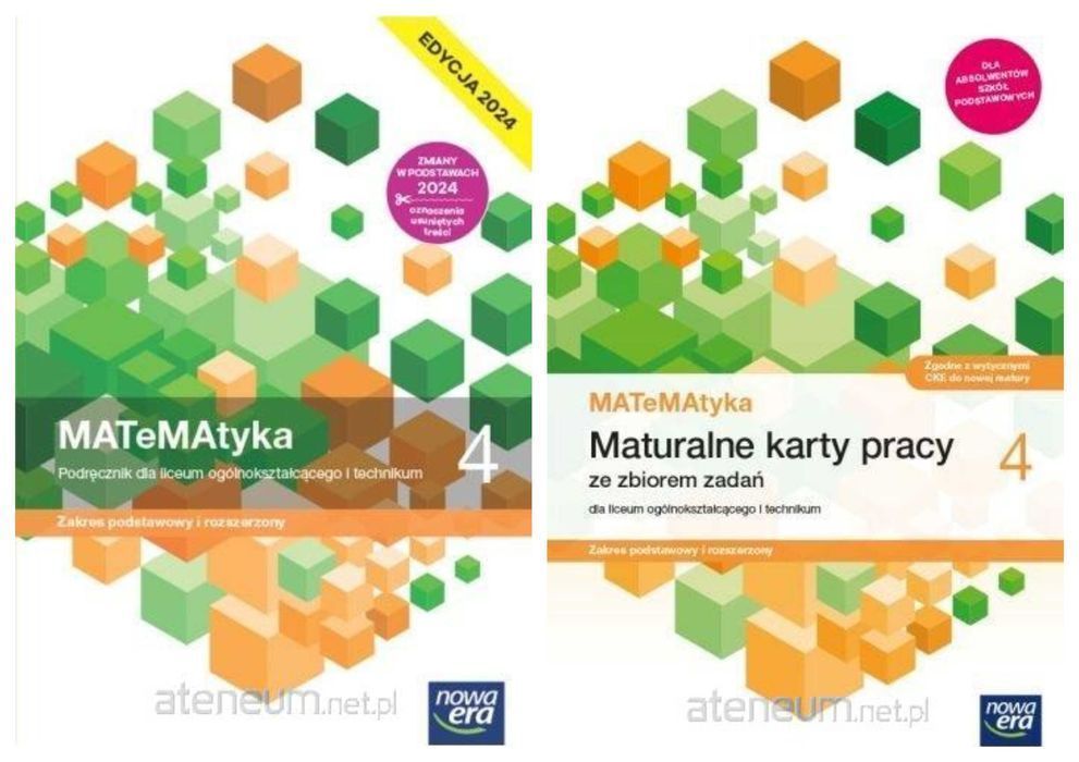 NOWA MATeMAtyka 4 EDYCJA 2024 Karty Pracy + Podręcznik Rozszerzony Era