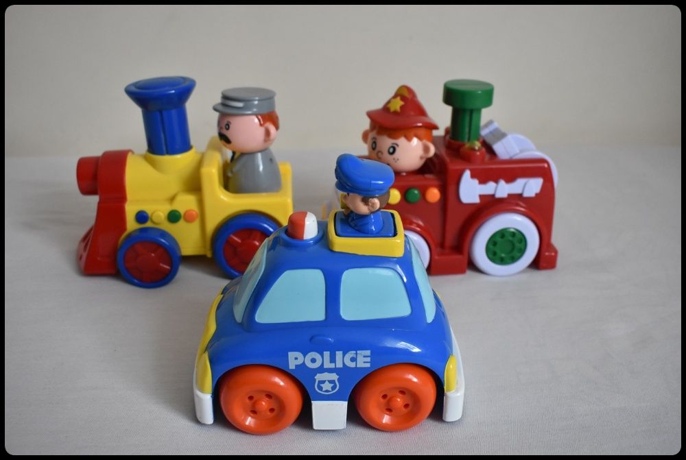 Smiki zabawki jeżdżące i grające zestaw 3 sztuk pojazdy