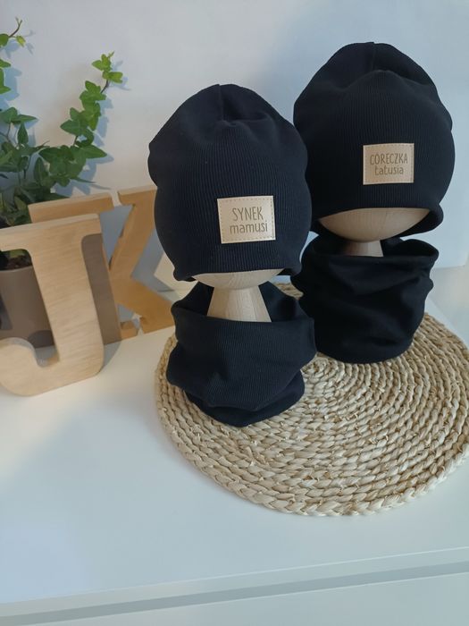 Jesienne zestawy handmade czapka + komin / chusta