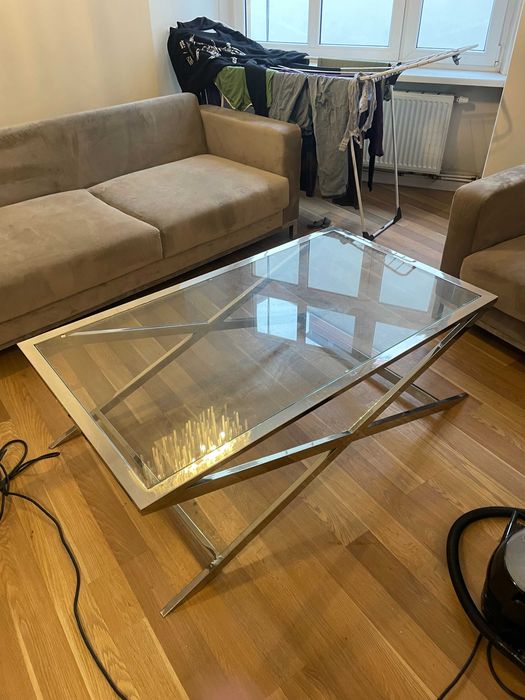 Ława Stolik Stal polerowana Chrom