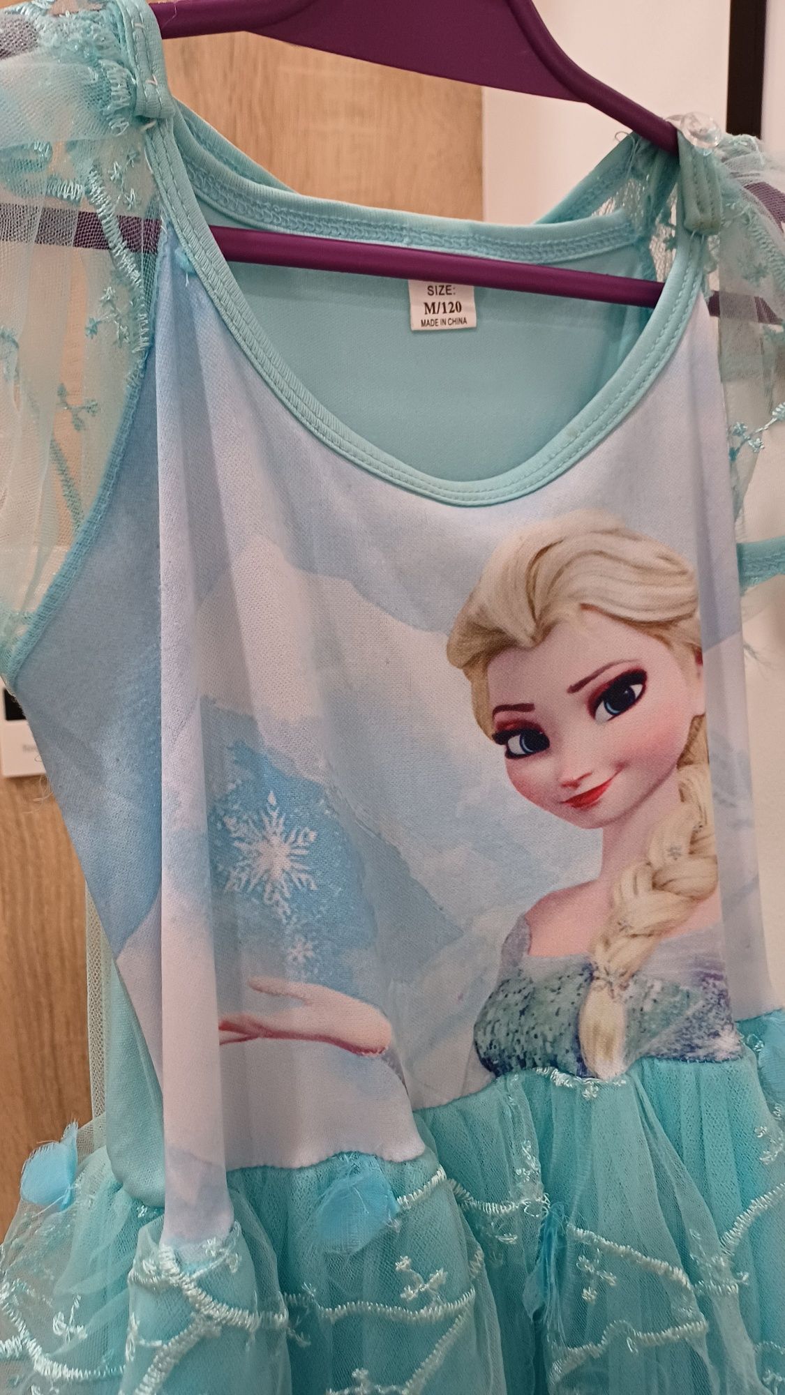 Sukienka przebranie ELSA Frozen z trenem 110-120