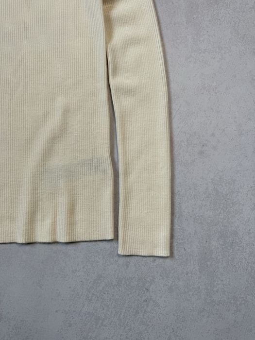 Шерстяной гольф в рубчик Uniqlo женский бежевый (оригинал)