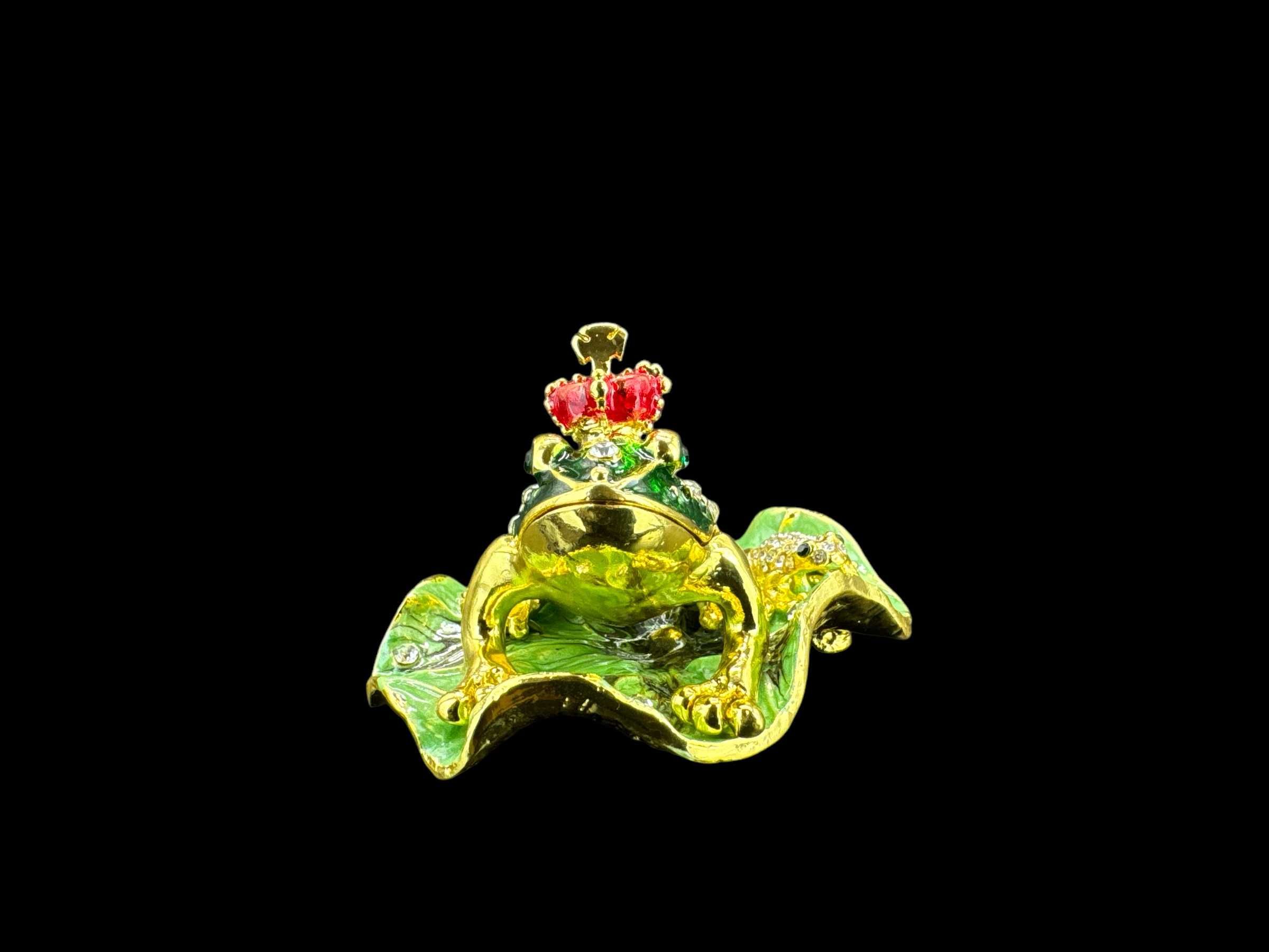 Żaba Na Liściu Szkatułka Styl Faberge P23090c
