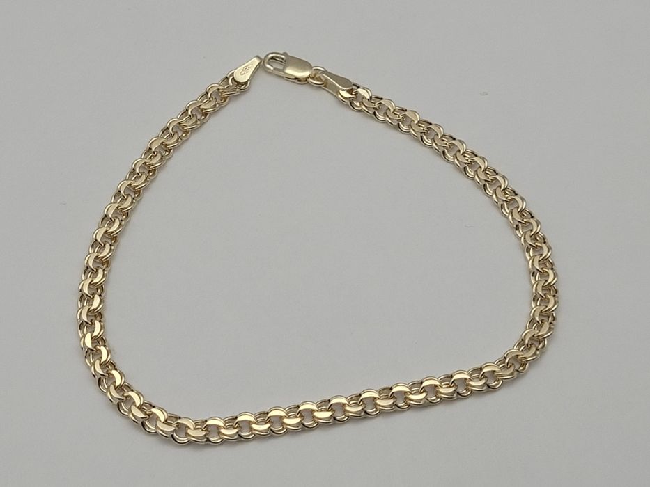 Nowa Złota bransoletka złoto próby 585, splot galibardi 19 cm długości