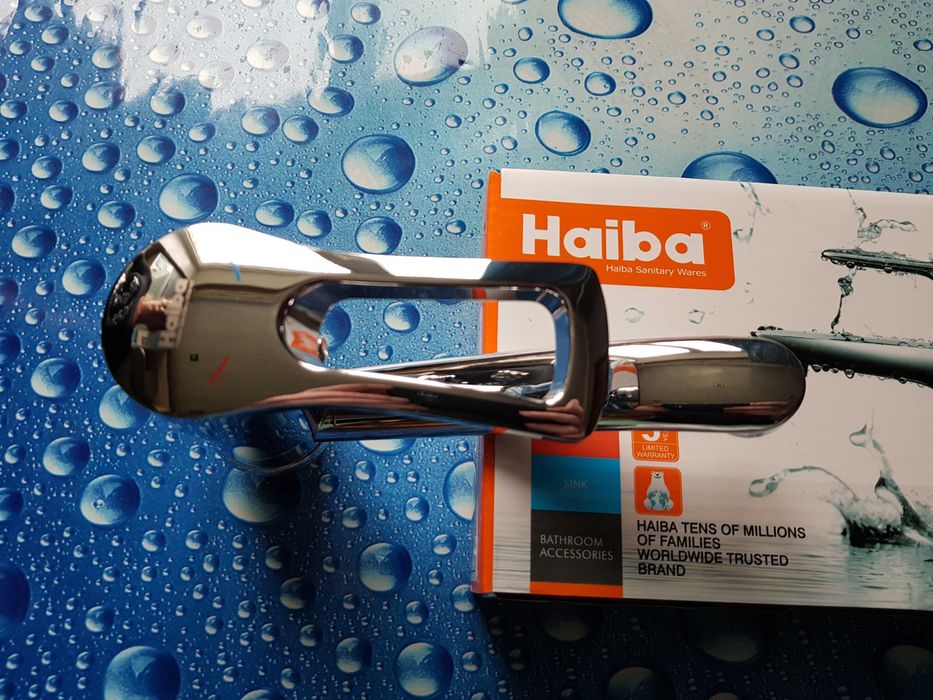 Смеситель змiшувач для умывальника Haiba HANSBERG 555-15 Латунь 100%