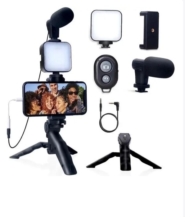 Набір блогера: штатив, трипод, тримач для телефона з підсвічуванням і
