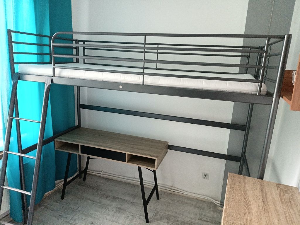Biurko ABBETVED 48 X 120 kolor jasny dąb/ czarny