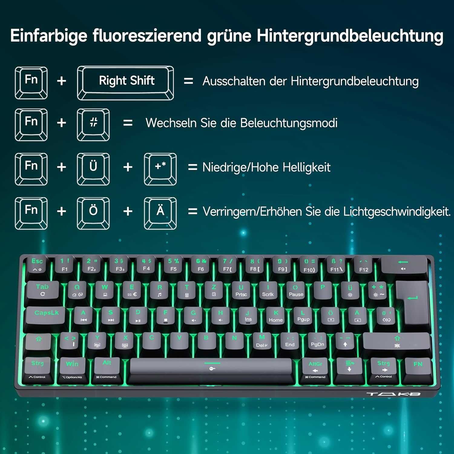 TMKB T61SE-D Mechaniczna klawiatura gamingowa Red Switch czarna