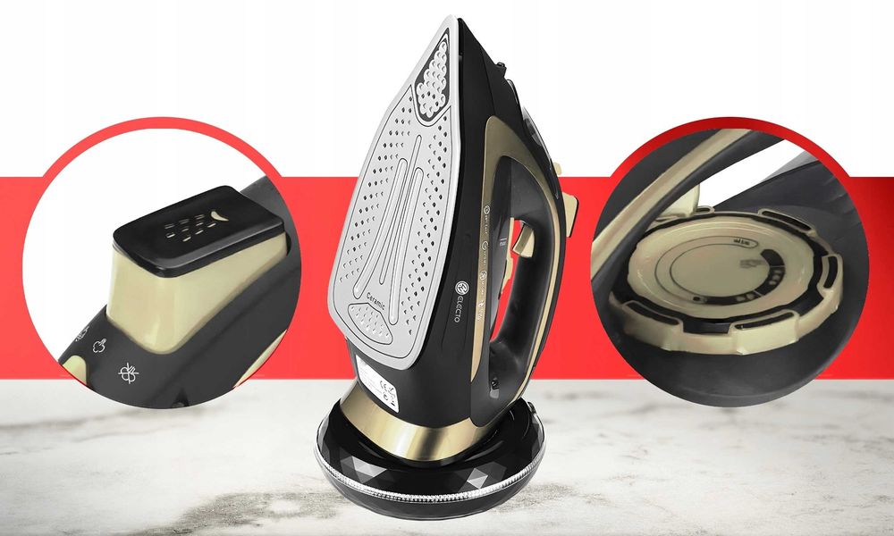 żelazko bezprzewodowe parowe ceramiczne anti drip 2400w duża moc