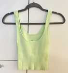 Zielony pastelowy seledyn na ramiączkach prążkowany crop top Zara M/38