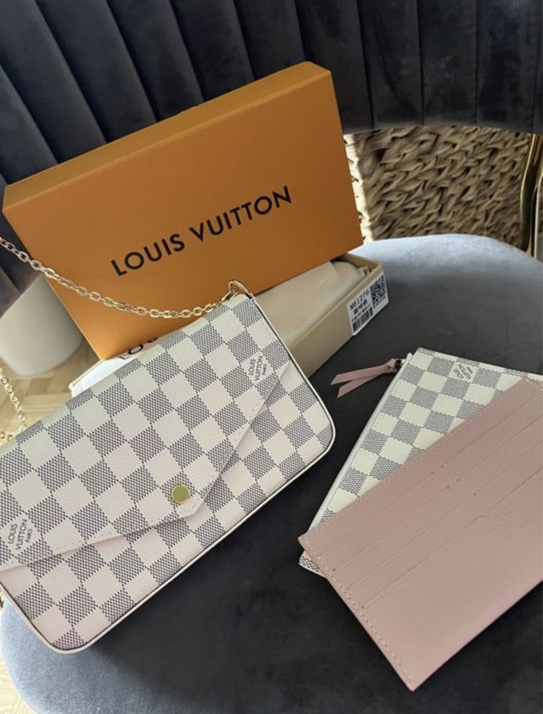 Torebka Louis Vuitton lv felicie monigram biala krata