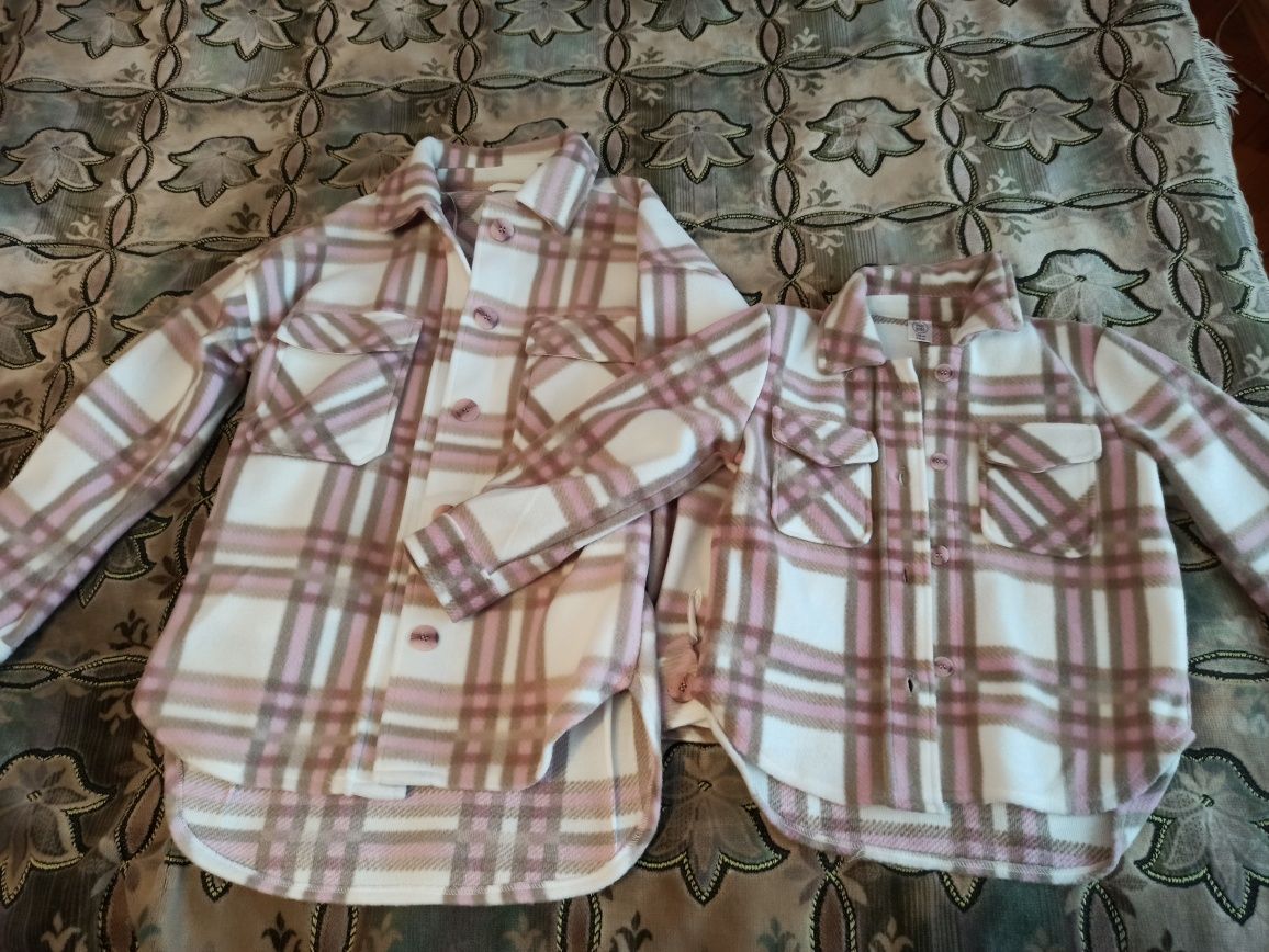 Теплі сорочки для мами і дочки