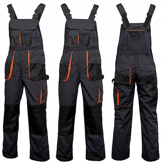 Mocne Spodnie Robocze Ogrodniczki Classic Orange Wzmacniane Oxford600