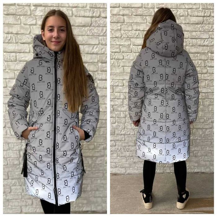 Светоотражающая зимняя куртка пальто для девочки