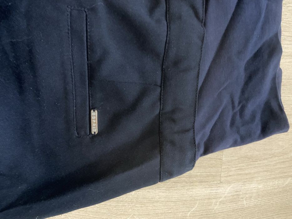 Esprit 36 S ciążowe granatowe wiskoza spodnie elegancie biuro praca