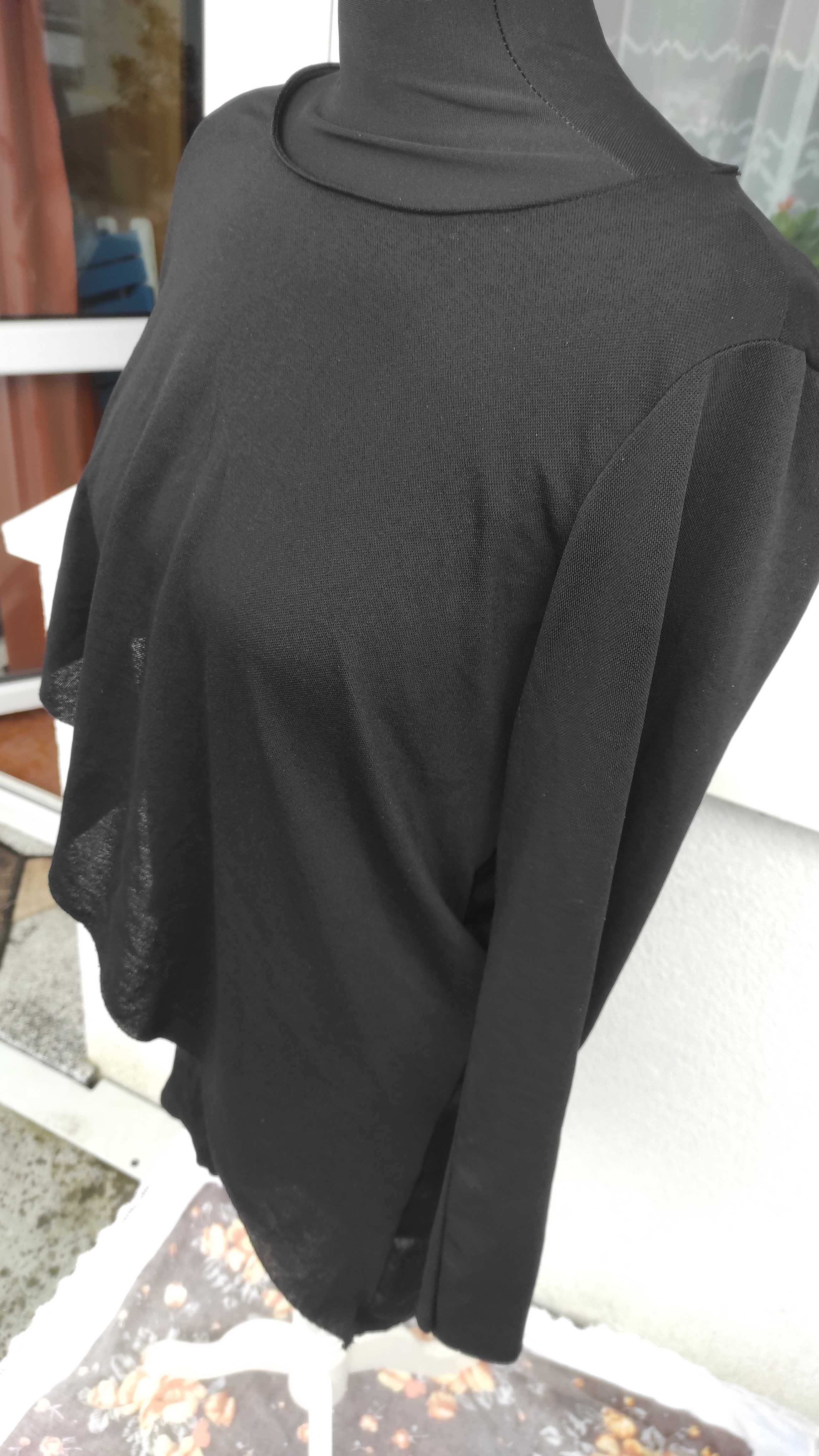 Czarna asymetryczna dłuższa bluzka tunika zara