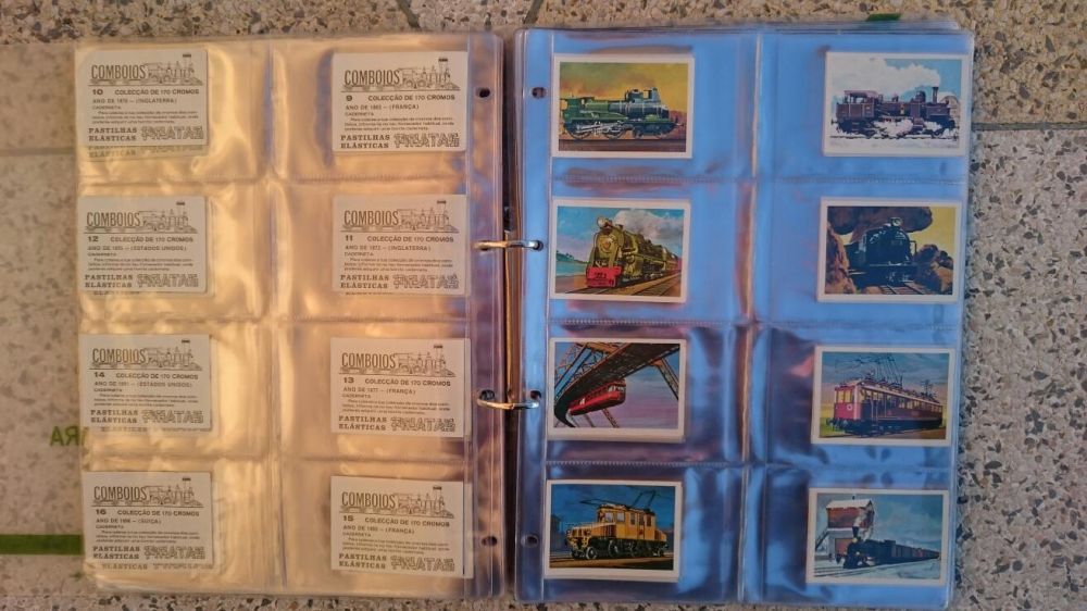 Colecção 170 cromos comboios pastilhas pirata anos 70