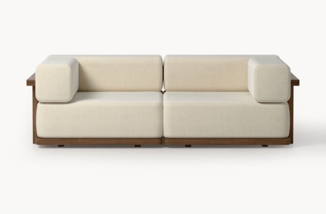 Sofa ogrodowa z drewna akacjowego Matheus 2-osobowa Westwing