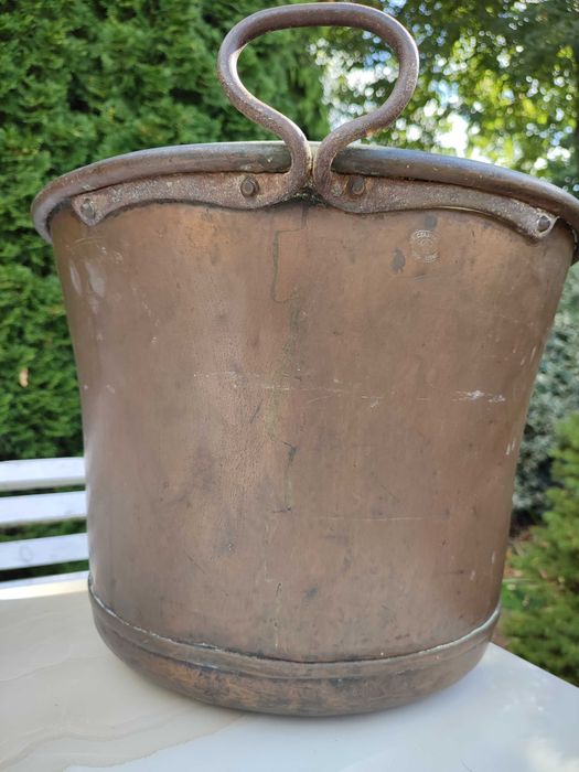 Miedziany kocioł gar sagan sygnowany Czajkowski Hrubieszów