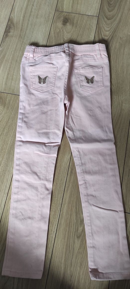 Spodnie skinny r. 122 kolor łososiowy