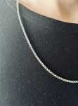 Chain łańcuch splot kostka łańcuszek naszyjnik unisex srebrny 60 cm