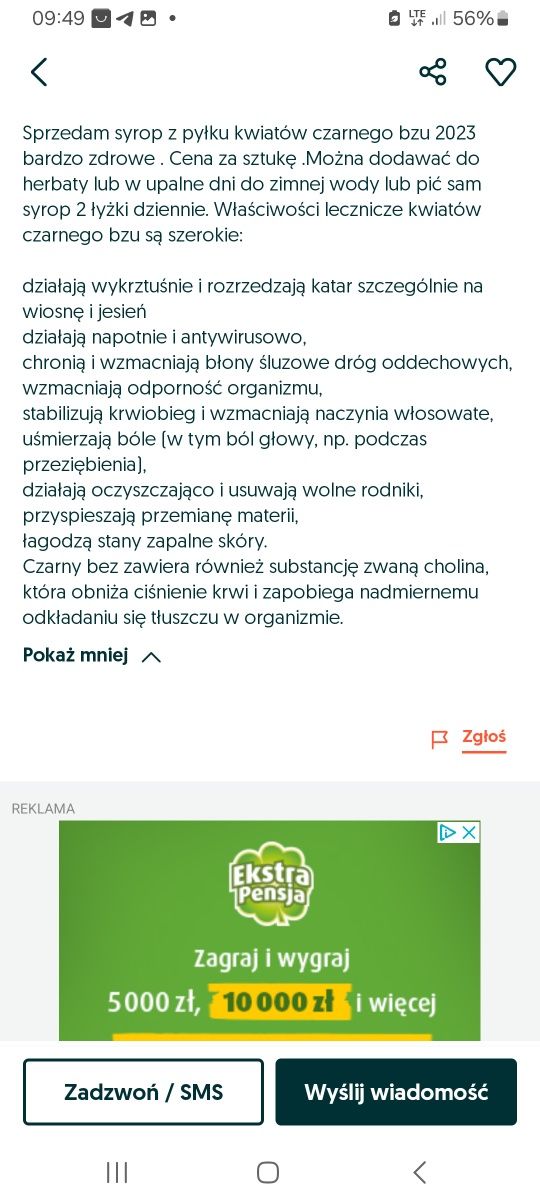 Syrop z kwiatu czarnego bzu