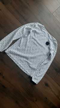 Biała bluzka galowa w Czarne kropki Cool Club 158/164 jak nowa