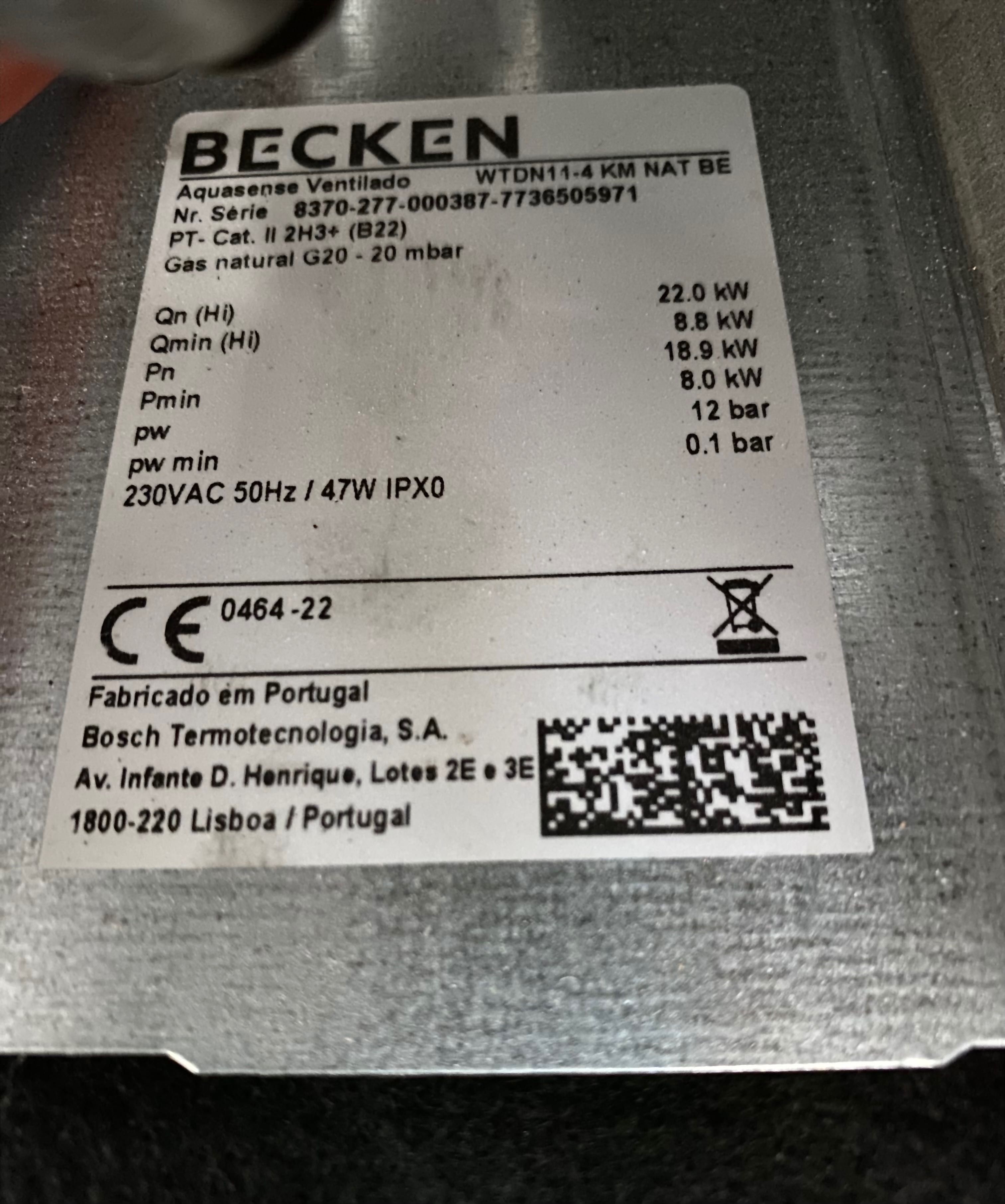 Esquentador Ventilado BECKEN (11 L)