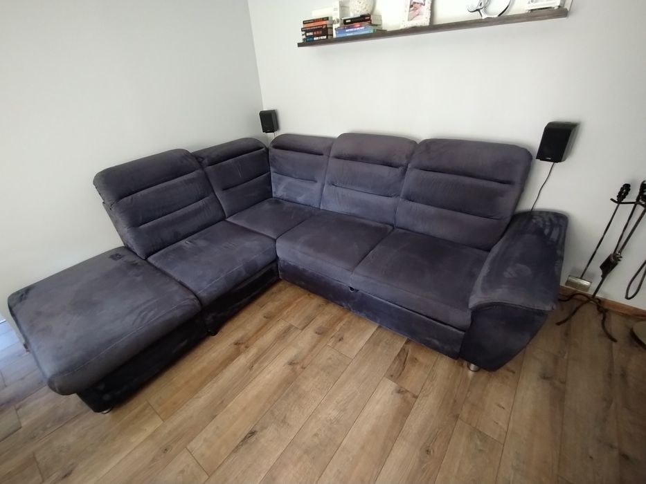Duży wygodny narożnik Agata meble z regulowanymi zagłówkami 240x230