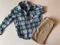 GAP komplet chłopięcy letni koszula spodnie chino beżowe r. 116 cm