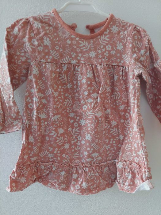 Morelowa sukienka w kwiaty george 9-12m 74-80 cm