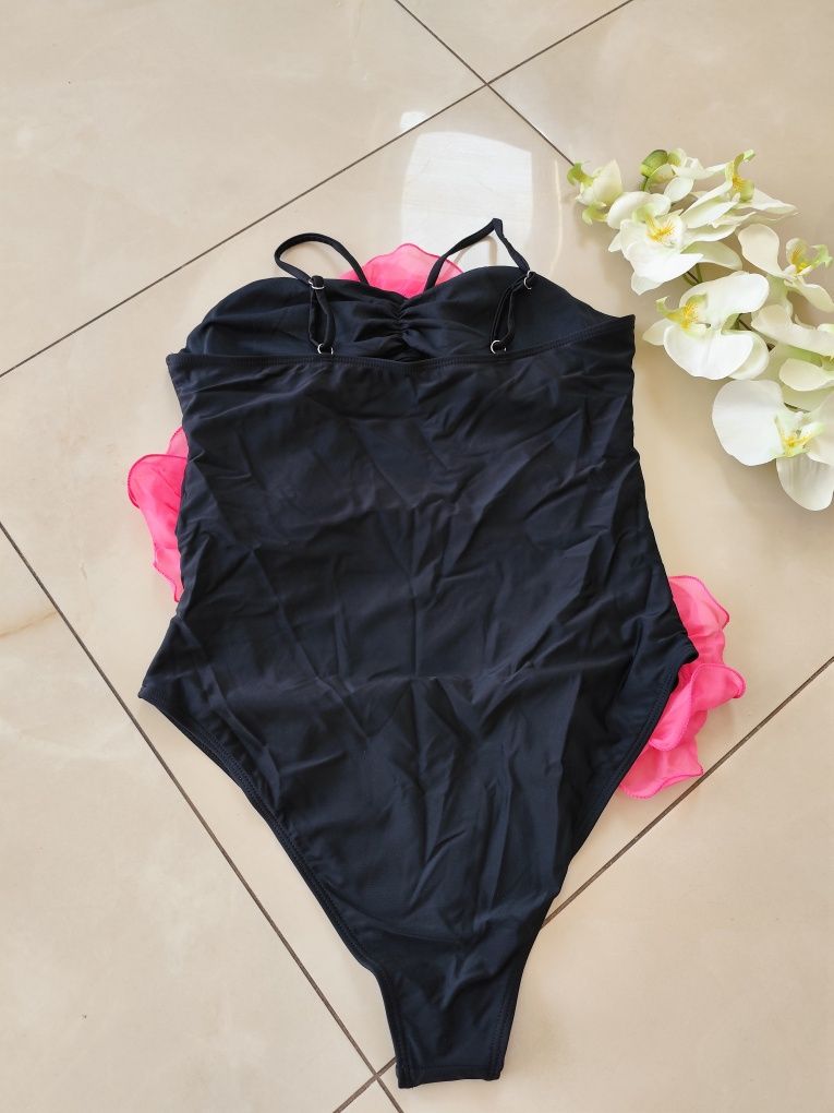 NOWY wyszczuplający XL 42 jedyny zestaw bikini z różami XL 42