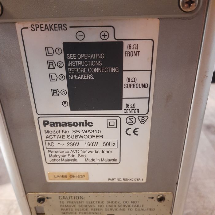 Kino domowe Panasonic SA MT1 uszkodzone