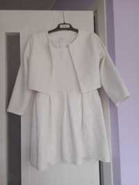 Biała sukienka z bolerkiem 134/140