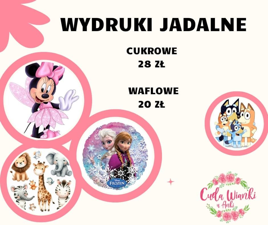 Wydruk A4 włoski papier waflowy opłatek Każdy wzór